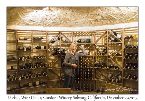 Debbie in the Wine Cellar