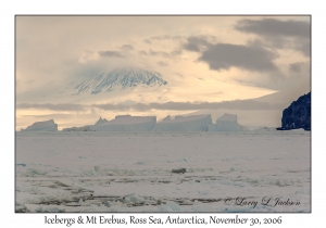 Icebergs & Mt Erebus