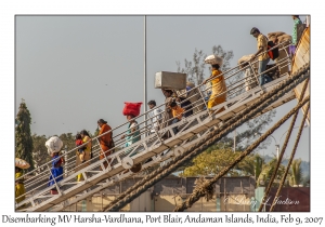 Disembarking MV 'Harsha-Vardhanap'