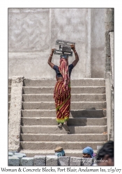 Woman & Concrete Blocks