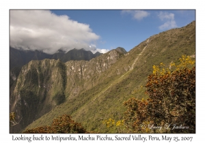 Looking back to Intipunku