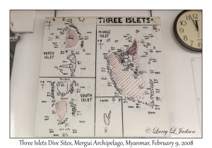 Three Islets Dive Site Map