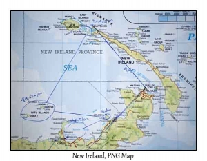 New Ireland to Kimbe PNG Map