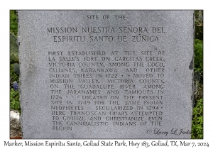 2024-03-07#2165 Marker, Mission Espiritu Santo, Goliad State Park, Hwy 183, Goliad, Texas
