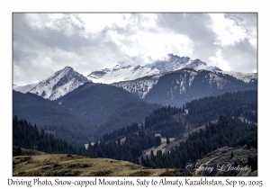 2025-09-19#9772 Driving Photo, Snow-capped Mountains, Saty to Almaty, Kazakhstan