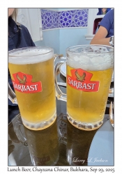 2025-09-29#0653 Lunch Beer, Chayxana Chinar, Bukhara, Uzbekistan