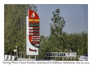 2025-09-29#2445 Driving Photo, Cetane Number, Samarkand to Bukhara, Uzbekistan