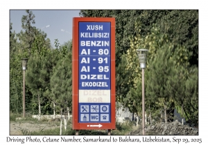 2025-09-29#2458 Driving Photo, Cetane Number, Samarkand to Bukhara, Uzbekistan