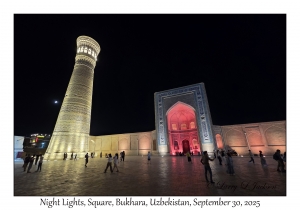 2025-09-30#3516 Night Lights, Square, Bukhara, Uzbekistan