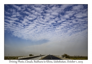 2025-10-01#2803 Driving Photo, Clouds, Bukhara to Khiva, Uzbekistan