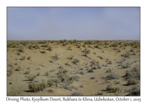 2025-10-01#2850 Driving Photo, Kyzylkum Desert, Bukhara to Khiva, Uzbekistan