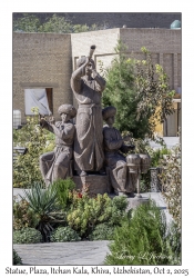 2025-10-02#3159 Statue, Plaza, Itchan Kala, Khiva, Uzbekistan