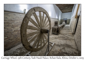 2025-10-02#5800 Carriage Wheel, 19th Century, Tash Hauli Palace, Itchan Kala, Khiva, Uzbekistan