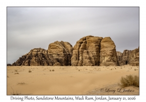 2026-01-21#3698 Driving Photo, Sandstone Mountains, Wadi Rum, Jordan