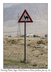 2026-01-23#4035 Driving Photo, Sign, Wadi Rum to Petra, Jordan