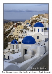 2026-04-18#5070 Blue Domes, Dawn, Oia, Santorini, Greece