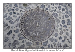 2026-04-18#6178 Manhole Cover, Megalochori, Santorini, Greece