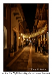 2026-04-24#6262 Vertical Blur Night Street, Nafplio, Peloponnese, Greece