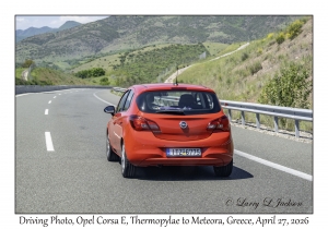 2026-04-27#6693 Driving Photo, Red Car, Thermopylae to Meteora, Greece